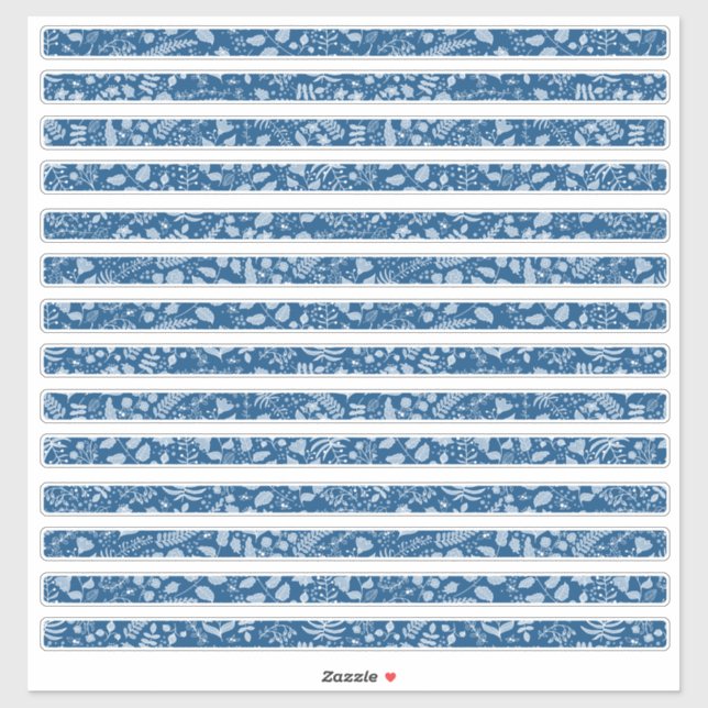 Floral Borders Boho Classic Blues (Sheet)