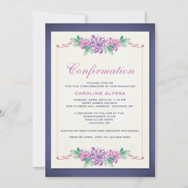 Floral Borders Invitation (Front)