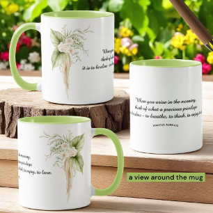 Floral Borders Life Quote Template Mug
