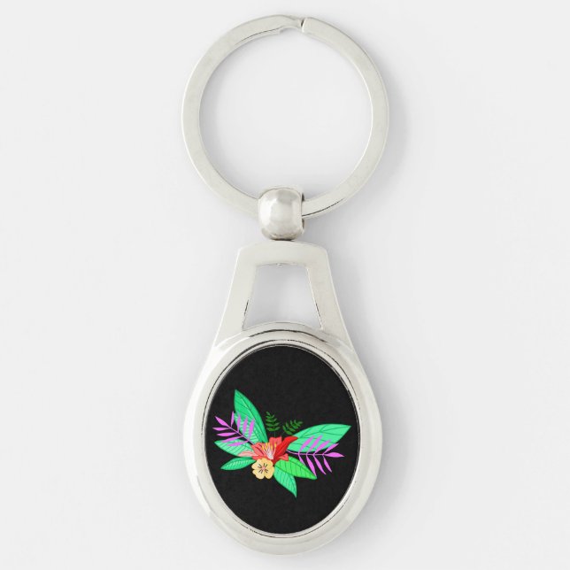 Floral Botanical 2 Key Ring (Front)