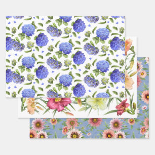 Floral Botanical Art Pattern Wrapping Paper Sheet