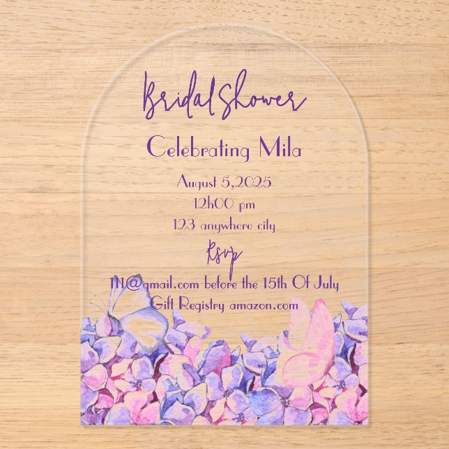 floral botanical bridal shower invitation (Front)