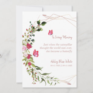 Floral Botanical Butterflies Memorial Dear Ones Invitation