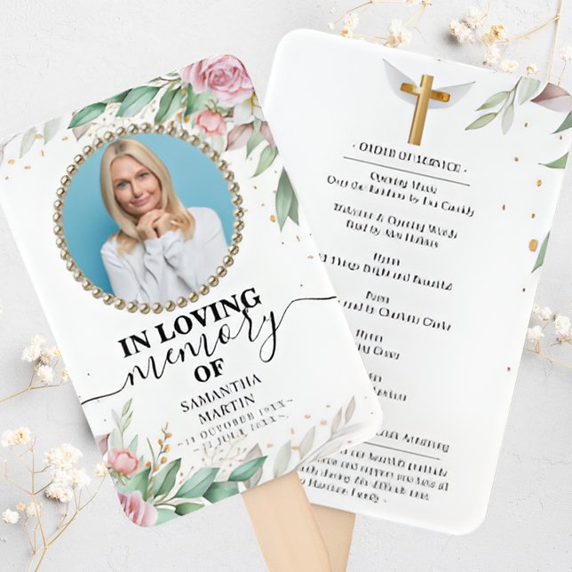 Floral Botanical Celebration of Life Hand Fan (Creator Uploaded)