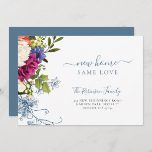 Floral botanical elegant script moving announcement