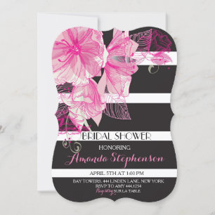 Floral Botanical Glam Bridal Shower Invitations