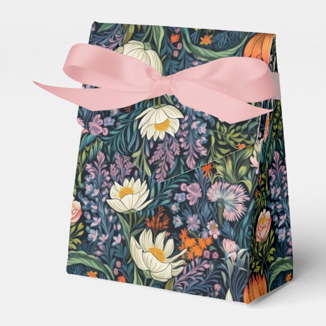 Floral botanical illustration favour box (Front Side)