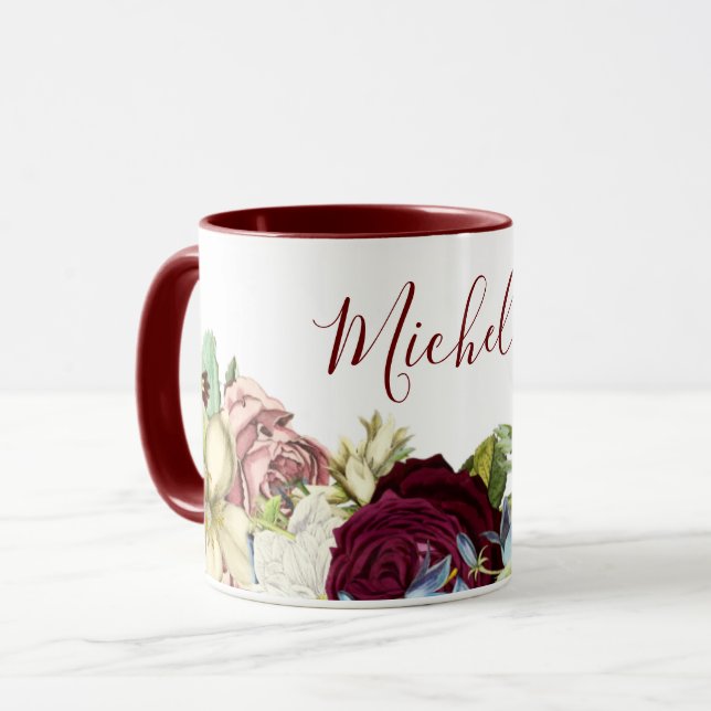 Floral Botanical Name Mug (Front Left)