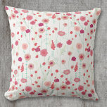 Floral Botanical Pattern Pink Cushion<br><div class="desc">Modern Bohemian botancial floral pattern.  Pretty boho loose pink floral painting on a white background.  Original art by Nic Squirrell.</div>