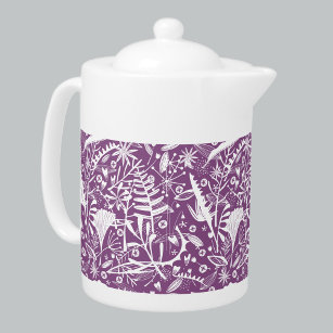 Floral Botanical Purple and White