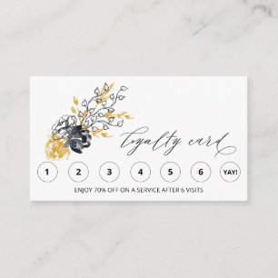 *~* FLORAL Botanical QR LOGO Rewards Thank you Loyalty Card