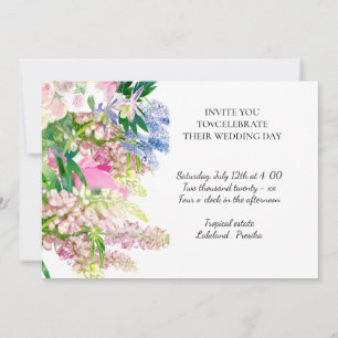 Floral botanical spring flowers holiday card