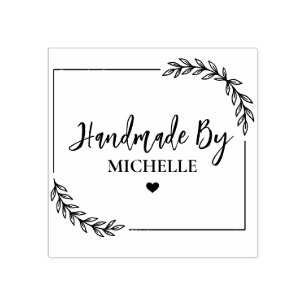 Floral Botanical Stylish Handmade With Love        Rubber Stamp