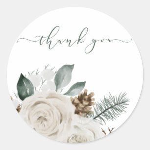 Floral Botanical Thank You Envelope Seals