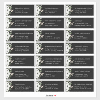 Floral Botanical Wedding Guest Address Labels