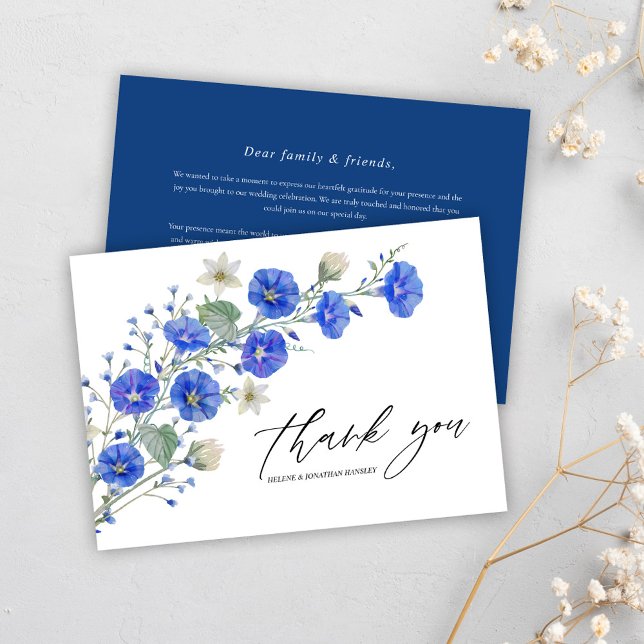 Floral Botanical Wildflower Modern Elegant Wedding Thank You Card (Floral Botanical Wildflower Modern Elegant Wedding Thank You Card)