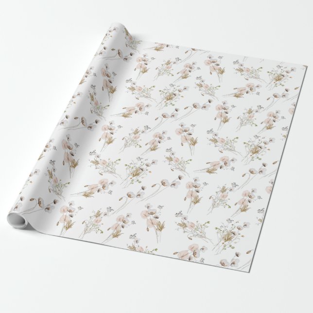 Floral Botanical Wrapping Paper (Unrolled)