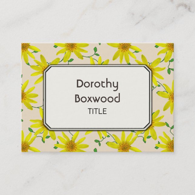 Floral Botanical Yellow Wildflowers Customisable Business Card (Front)