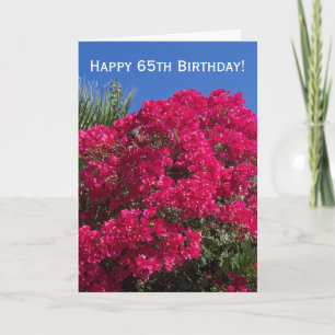 Floral Bougainvillea Personalised 65th Birthday Card