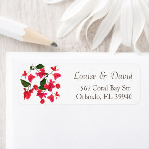 Floral Bougainvillea Return Address Label