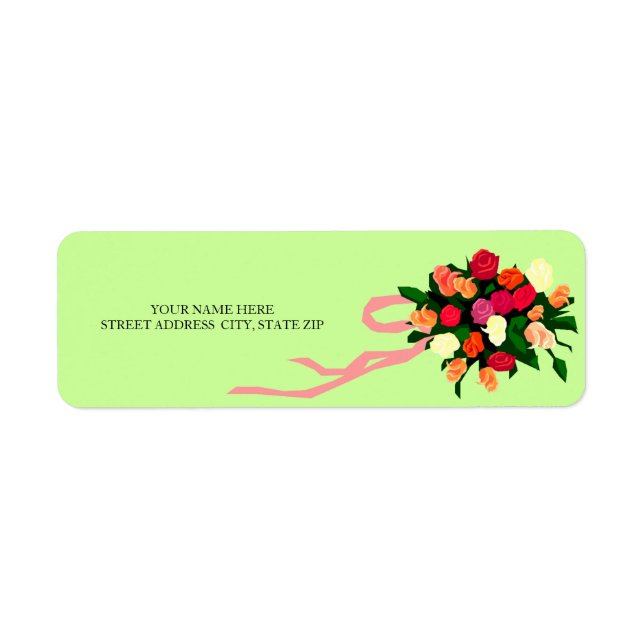 Floral Bouquet Address Mailing Labels (Front)