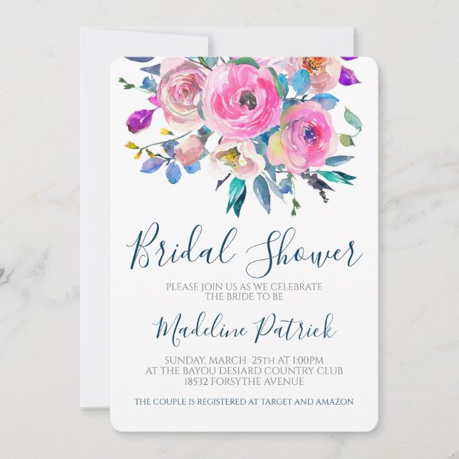 Floral Bouquet Bridal Shower Invitation (Front)