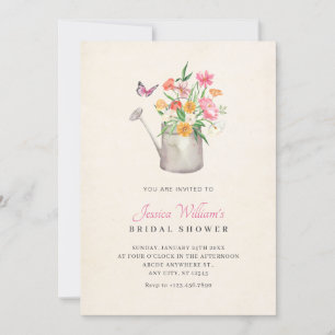 Floral bouquet bridal shower invitation