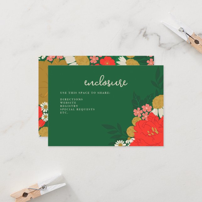Floral Bouquet Bridal Shower Invitation Insert (Front/Back In Situ)