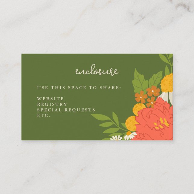 Floral Bouquet Bridal Shower Invitation Insert (Front)
