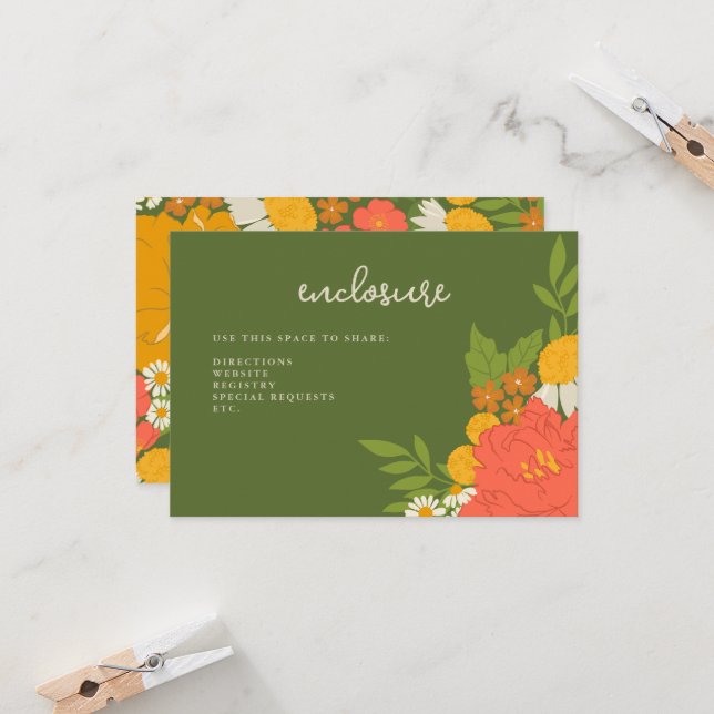 Floral Bouquet Bridal Shower Invitation Insert (Front/Back In Situ)