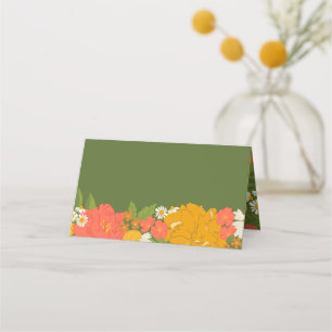 Floral Bouquet Bridal Shower Place Card