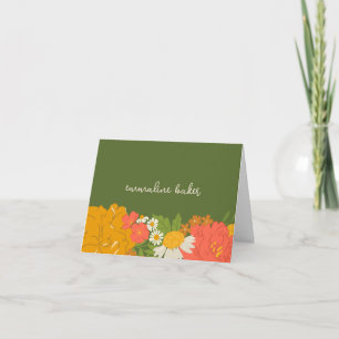 Floral Bouquet Bridal Shower Thank You  Card