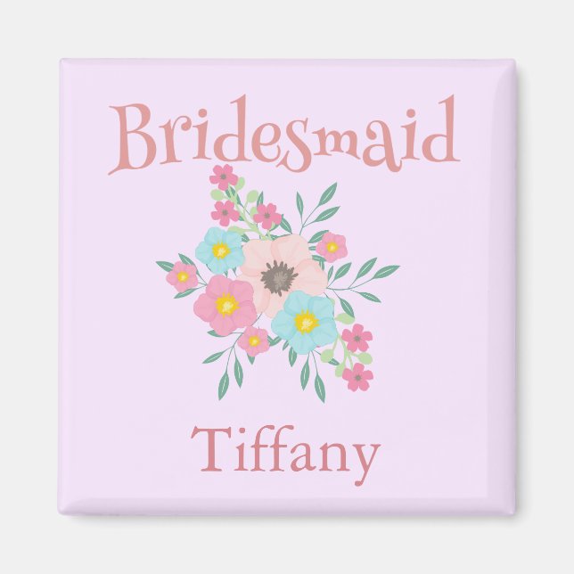 Floral Bouquet Bridesmaid Magnet (Front)