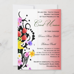 Floral Bouquet Civil Union Invitation