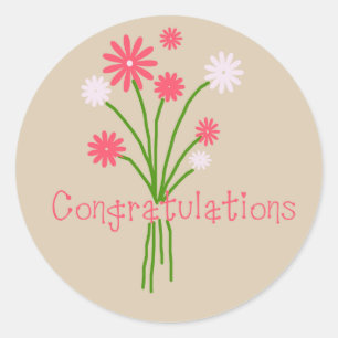 Floral Bouquet Congratulations Classic Round Sticker