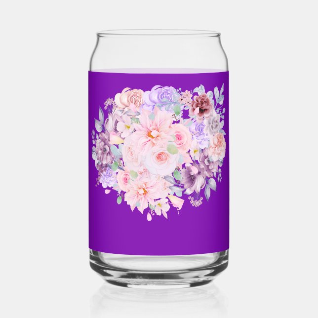 Floral Bouquet Custom  Can Glass (Front)