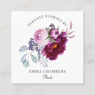 Floral Bouquet Florist Square Business Card