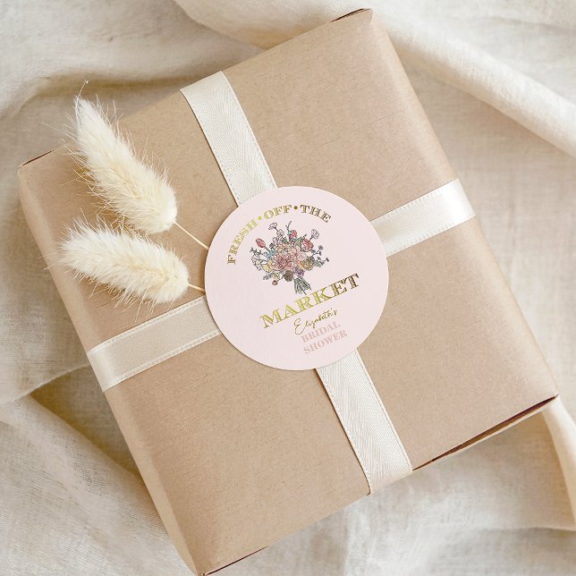 Floral Bouquet Fresh off the Market Bridal Shower Classic Round Sticker (Floral Bouquet Fresh off the Market Bridal Shower Classic Round Sticker)