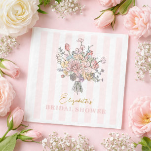 Floral Bouquet Fresh off the Market Bridal Shower Napkin