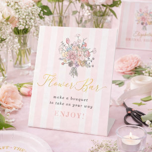 Floral Bouquet Fresh off the Market Flower Bar Pedestal Sign