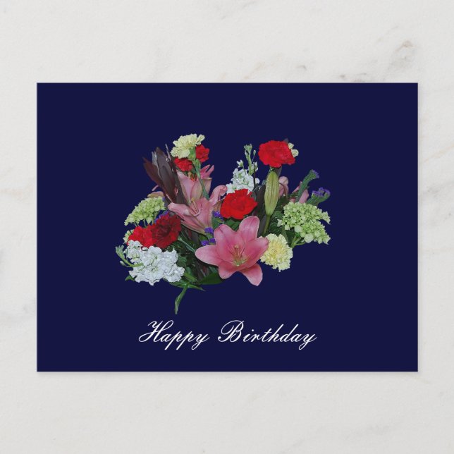 Floral Bouquet happy birthday Postcard (Front)