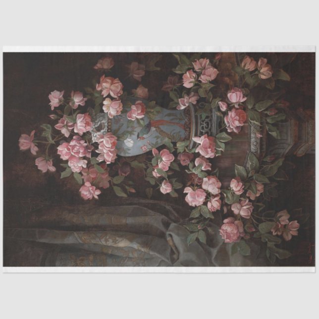 Floral bouquet in black decoupage paper (Front)