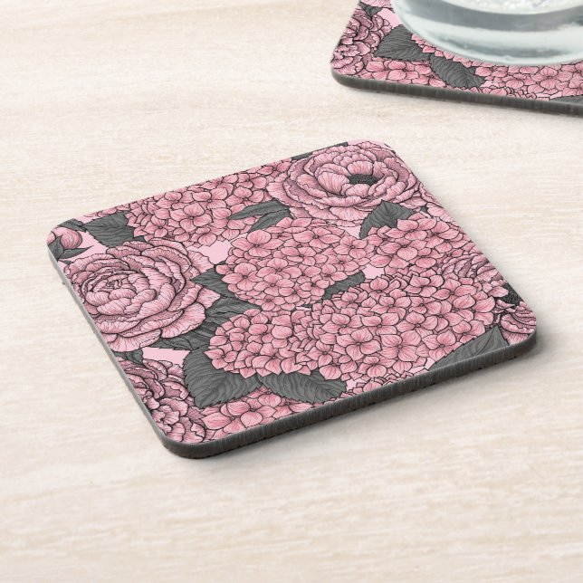 Floral bouquet in pink coaster (Left Side)