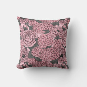 Floral bouquet in pink cushion
