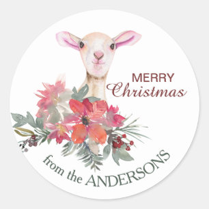 Floral Bouquet Little Lamb Holiday Envelope Seal