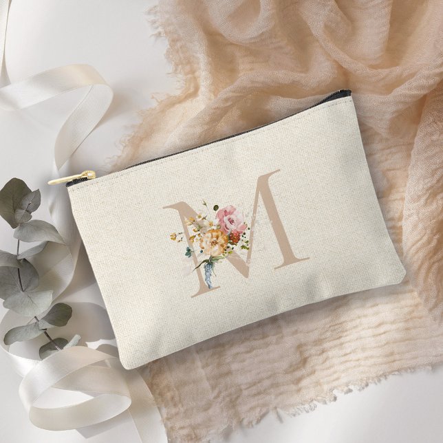 Floral Bouquet Monogram Cosmetic/Accessory Bag (Creator Uploaded)