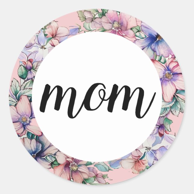 Floral Bouquet Mother's Day Classic Round Sticker (Front)