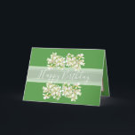 Floral Bouquet Orchid Flower Green Girl Birthday Card<br><div class="desc">Clusters of white, veined orchids against a lime-green colour background. The flowers surround the birthday greeting text which uses an attractive script typography font against a white translucent sash. The flowers cover the front of this card which can be used as a thank you card, a birthday card, or any...</div>