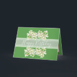 Floral Bouquet Orchid Flower Green Girl Birthday Card<br><div class="desc">Clusters of white, veined orchids against a lime-green colour background. The flowers surround the birthday greeting text which uses an attractive script typography font against a white translucent sash. The flowers cover the front of this card which can be used as a thank you card, a birthday card, or any...</div>