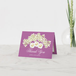 Floral Bouquet Orchids & Roses Wedding Thank You